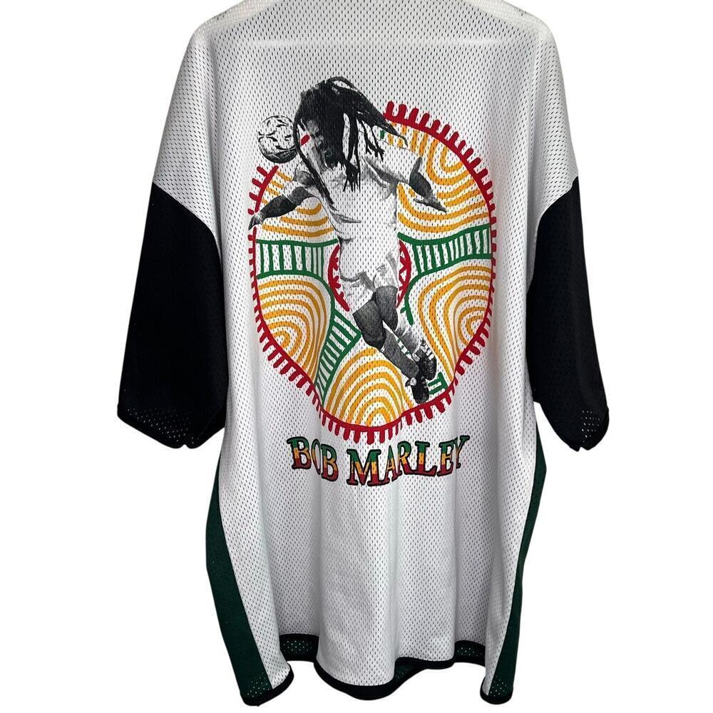 Bob Marley Colorblock Short Sleeve Soccer Graphic Jersey Vintage Made in USA XL
